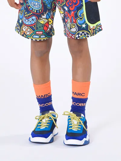 Marc Jacobs Boys Bicolour Socks In Blue
