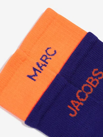Marc Jacobs Boys Bicolour Socks In Blue