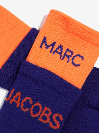 Marc Jacobs Boys Bicolour Socks In Blue