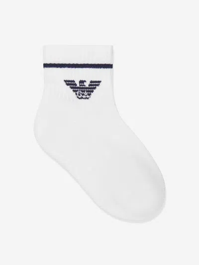 Emporio Armani Boys Logo Socks In Blue