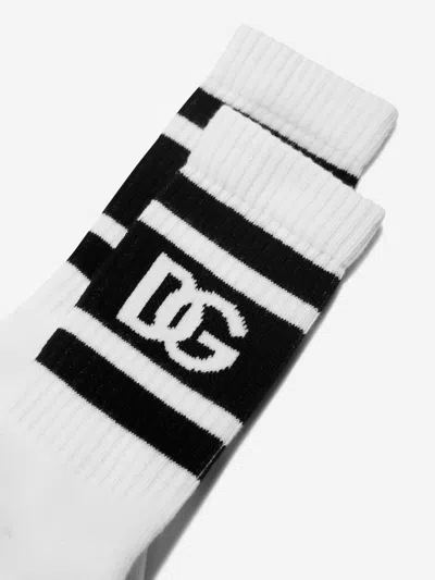 Dolce & Gabbana Boys Logo Socks In White