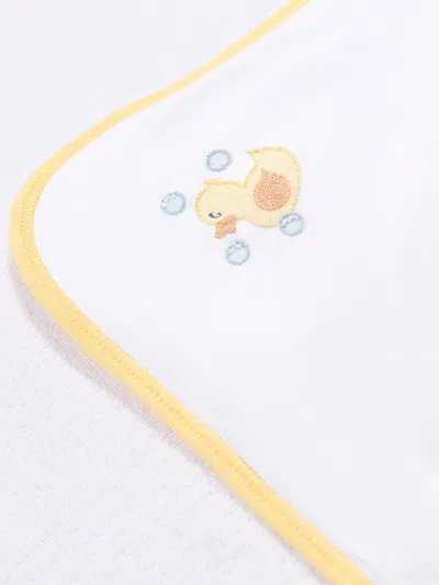 Magnolia Baby Baby Rubber Ducky Embroidered Towel In White