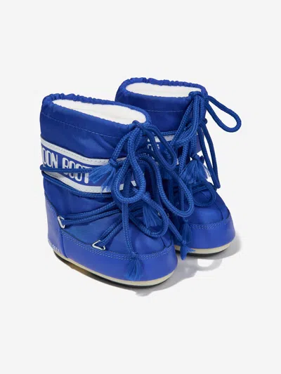 Moon Boot Baby Icon Mini Nylon Snow Boots In Blue