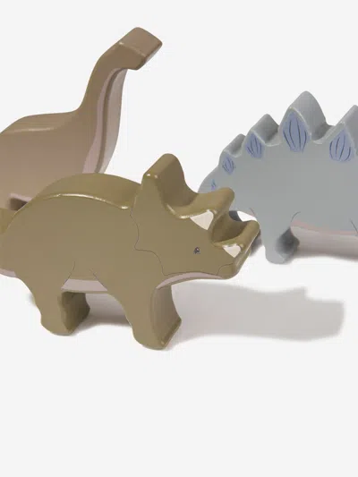 Konges Slojd Baby Boys Wooden Stackable Dino Blocks In White