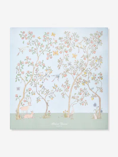 Atelier Choux Baby Boys In Bloom Swaddle And Satin Bib Set In Multicoloured