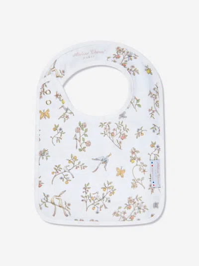 Atelier Choux Baby Boys In Bloom Swaddle And Satin Bib Set In Multicoloured