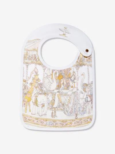 Atelier Choux Baby Girls Carousel Swaddle And Satin Bib Gift Set In Multicoloured