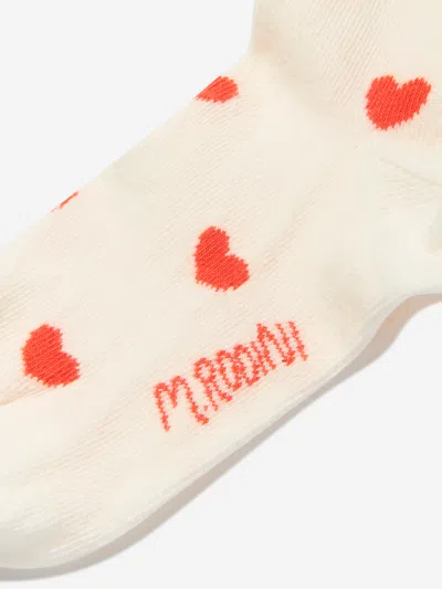 Shop Mini Rodini Girls Hearts Frill Socks In White