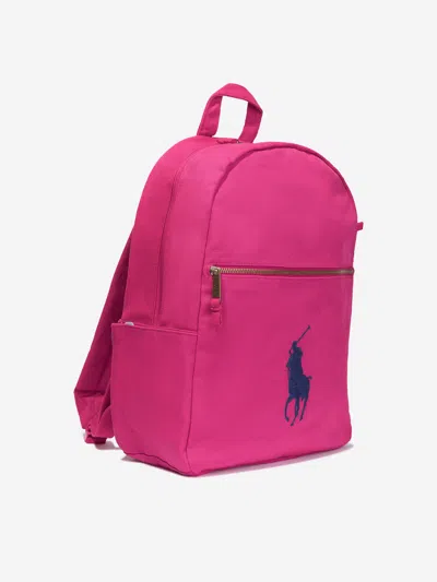 Polo Ralph Lauren Girls Canvas School Backpack With Card Holder In Pink