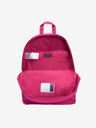 Polo Ralph Lauren Girls Canvas School Backpack With Card Holder In Pink
