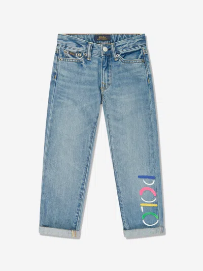 Polo Ralph Lauren Logo-embroidered Straight-leg Jeans In Blue
