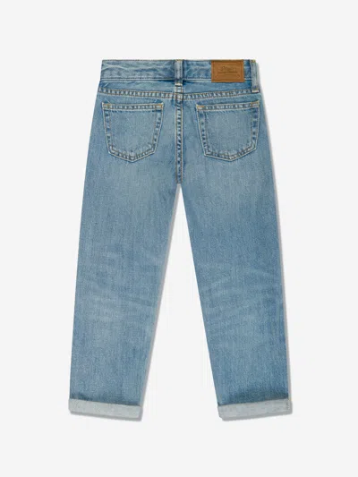 Polo Ralph Lauren Logo-embroidered Straight-leg Jeans In Blue