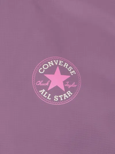 Converse Girls Hooded Zip Up Windbreaker In Purple