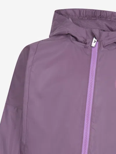 Converse Girls Hooded Zip Up Windbreaker In Purple