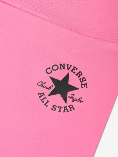 Converse Girls Chuck Patch High Rise Leggings In Pink