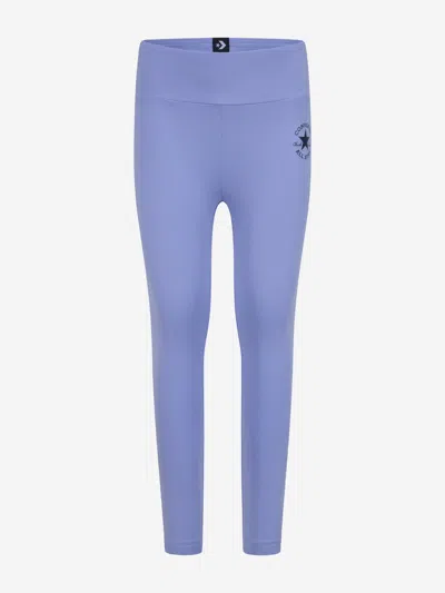 Converse Girls Chuck Patch High Rise Leggings In Blue