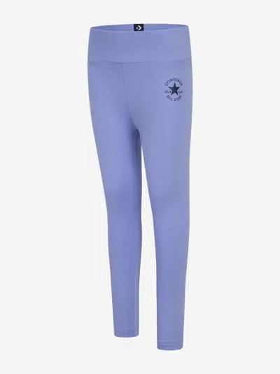 Converse Girls Chuck Patch High Rise Leggings In Blue