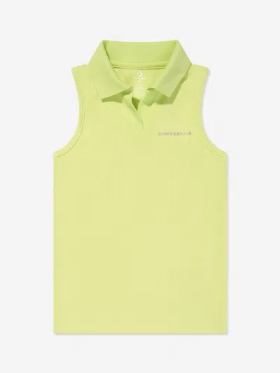 Converse Girls Polo Rib Tank Top In Yellow