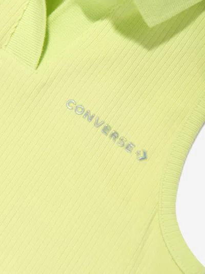 Converse Girls Polo Rib Tank Top In Yellow