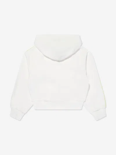 Converse Girls Half Zip Boxy Utility Hoodie In White