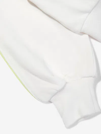 Converse Girls Half Zip Boxy Utility Hoodie In White