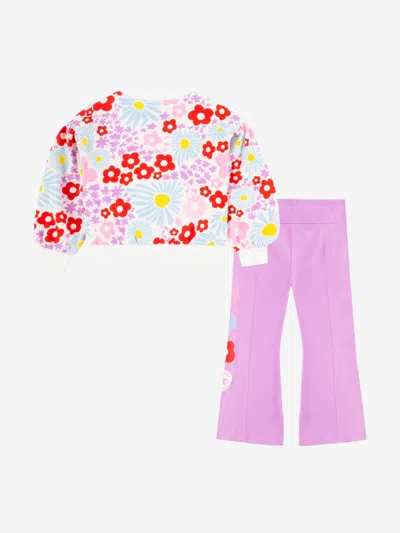 Converse Girls Printed Sweatshirt And Leggings Set In Multicoloured