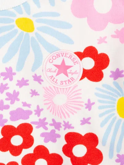 Converse Girls Printed Sweatshirt And Leggings Set In Multicoloured