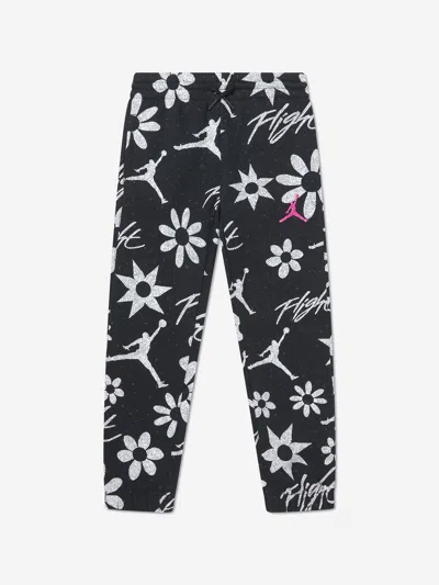 Jordan Girls Floral Flight Aop Joggers In Black