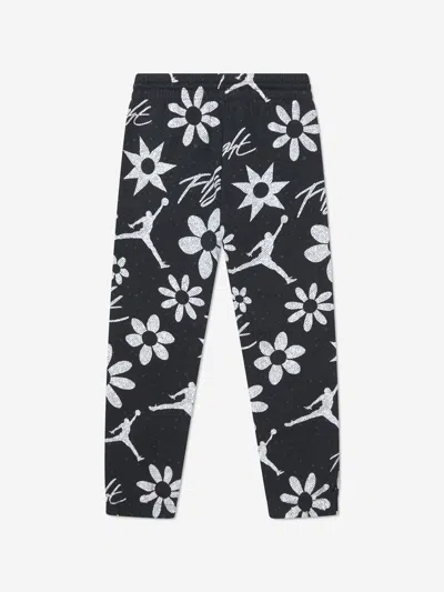 Jordan Girls Floral Flight Aop Joggers In Black