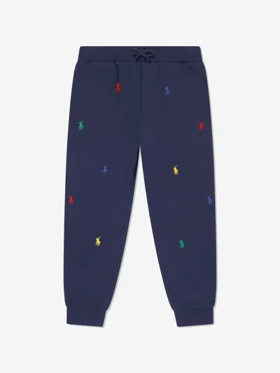 Polo Ralph Lauren Ralph Lauren Boys Multi Logo Joggers In Blue