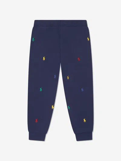 Polo Ralph Lauren Ralph Lauren Boys Multi Logo Joggers In Blue