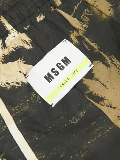 Msgm Boys Poplin Bermuda Shorts In Black