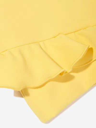 Msgm Girls Technical Fabric Shorts In Yellow
