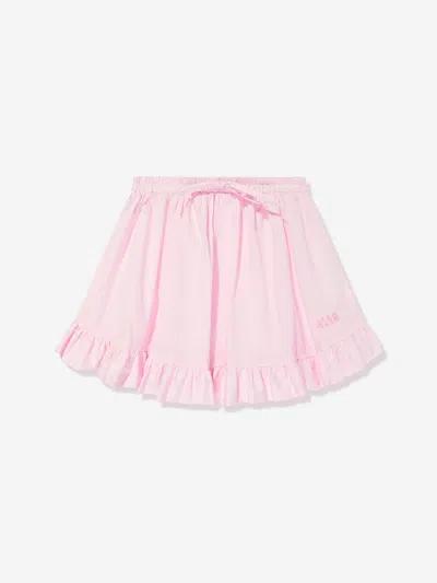 Msgm Ruffle-detail Ruched Skirt In Pink