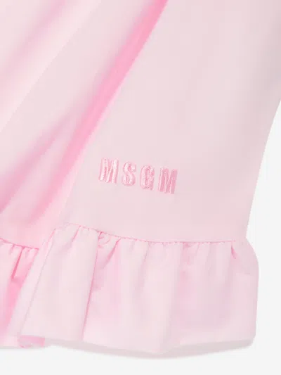 Msgm Ruffle-detail Ruched Skirt In Pink
