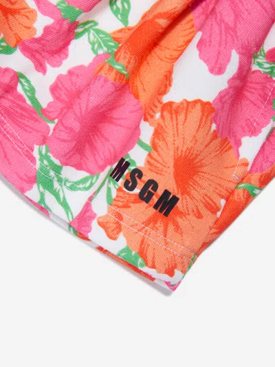 Msgm Floral-print Cotton Shorts In Multicoloured