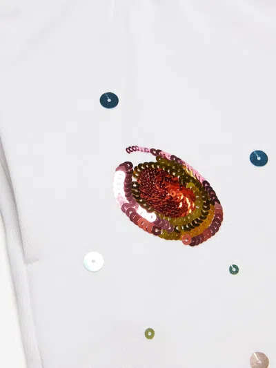 Marni Kid - Fleece Shorts With Floral Graphics In White