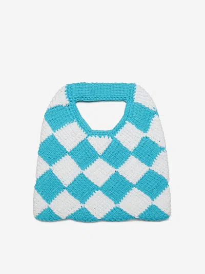 Marni Diamond Checked Crochet Bag In Yellow