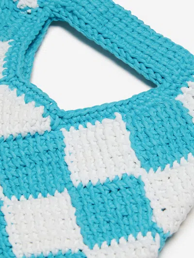 Marni Diamond Checked Crochet Bag In Yellow