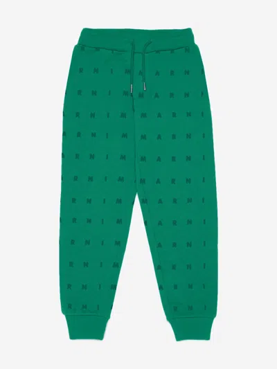 Marni Logo-print Track Pants In Green