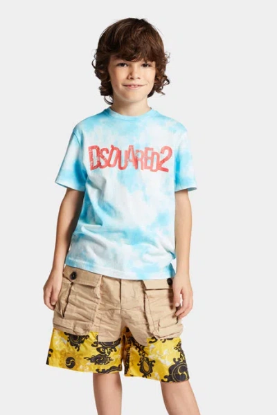 Dsquared2 T-shirt Mit Batikmuster In Blue