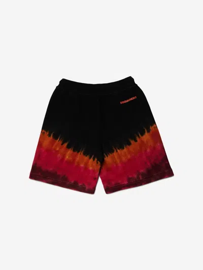 Dsquared2 Tie-dye Cotton Shorts In Black