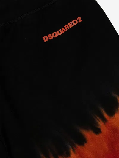 Dsquared2 Tie-dye Cotton Shorts In Black