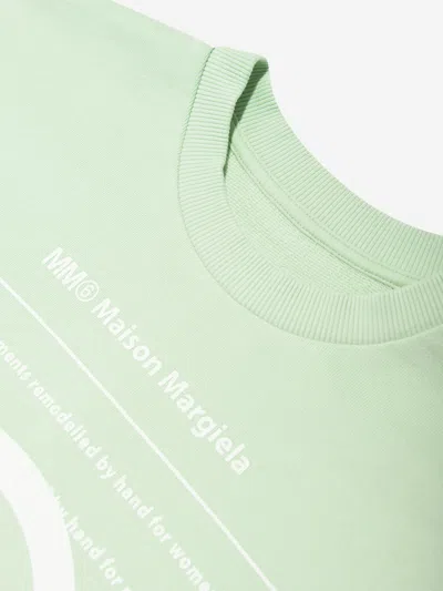 Mm6 Maison Margiela Girls Logo Sweater Dress In Green