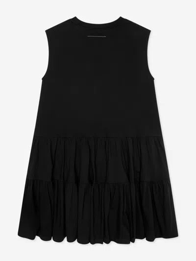 Mm6 Maison Margiela Girls Sleeveless Jersey Dress In Black