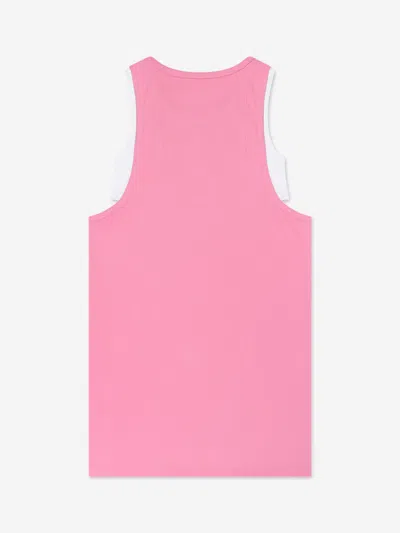 Mm6 Maison Margiela Girls Sleeveless Jersey Dress In Pink