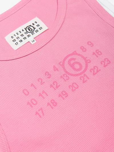 Mm6 Maison Margiela Girls Sleeveless Jersey Dress In Pink