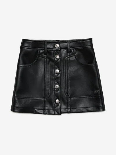 Diesel Gambra Logo-plaque Skirt In Black