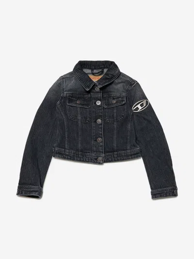 Diesel Giacca Cropped In Denim Nero In Black