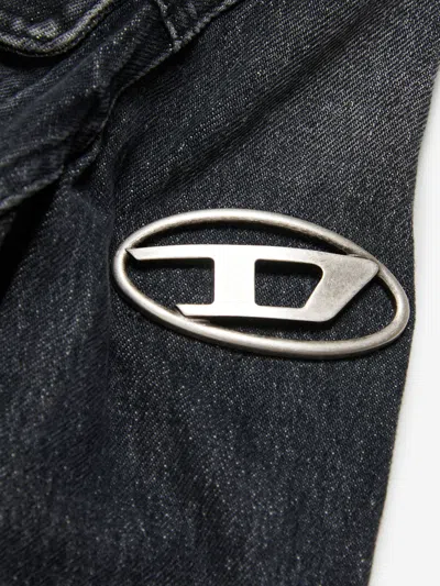 Diesel Giacca Cropped In Denim Nero In Black